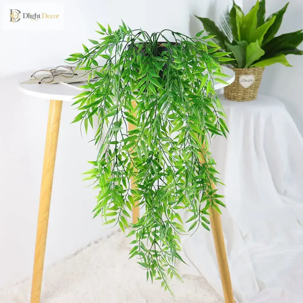 Dlight Decor 105cm Hanging Bamboo Leaf Vine for Garden and Home Wall Decor