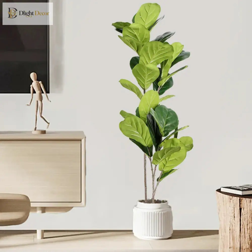 Dlight Decor 113cm Tropical Ficus Tree with Rubber Style Leaves