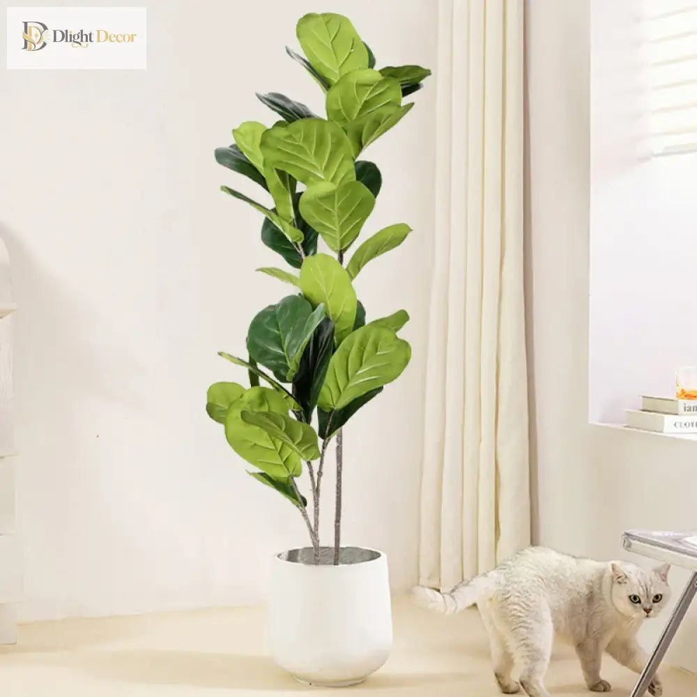 Dlight Decor 113cm Tropical Ficus Tree with Rubber Style Leaves