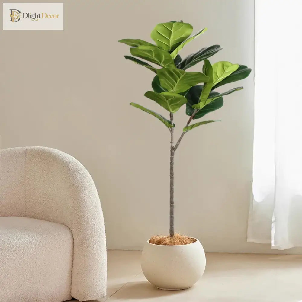 Dlight Decor 113cm Tropical Ficus Tree with Rubber Style Leaves