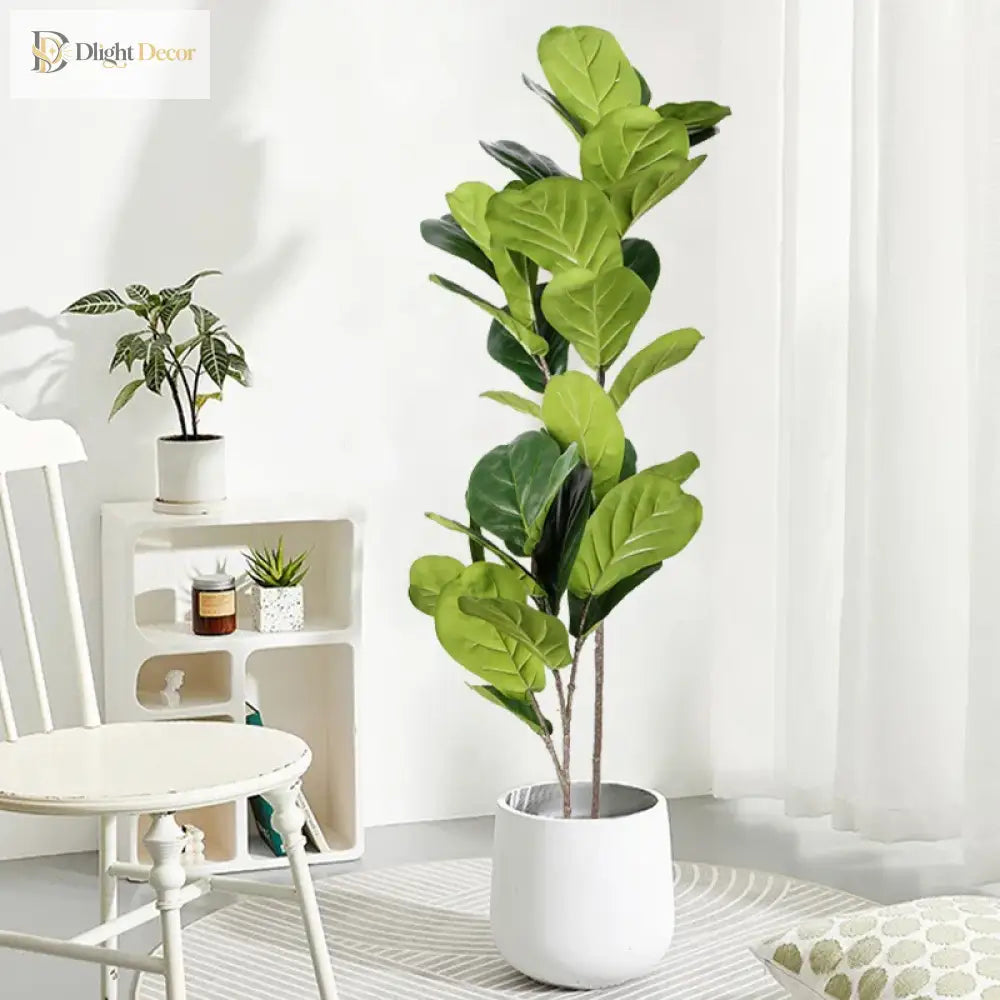 Dlight Decor 113cm Tropical Ficus Tree with Rubber Style Leaves