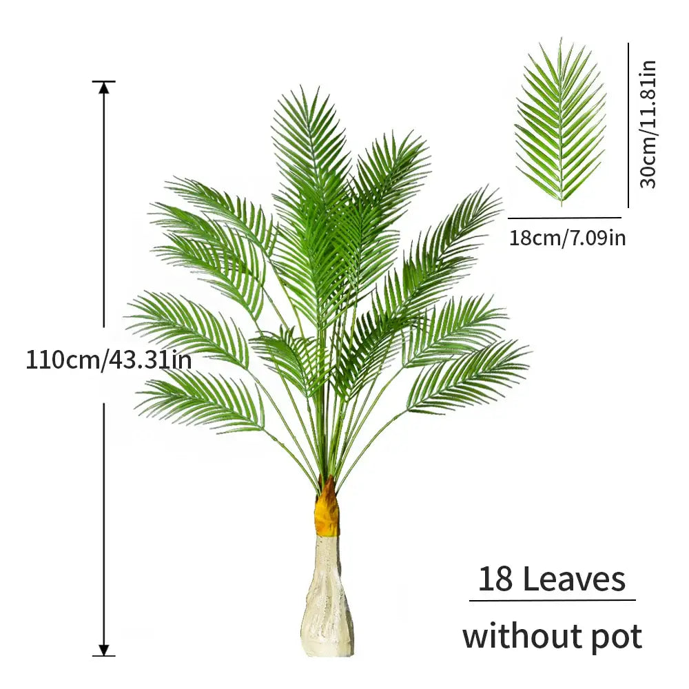 Dlight Decor 120cm Tall Palm Tree Branch with Coconut Leaves for Home and Office Decor 110cm 18Leaves