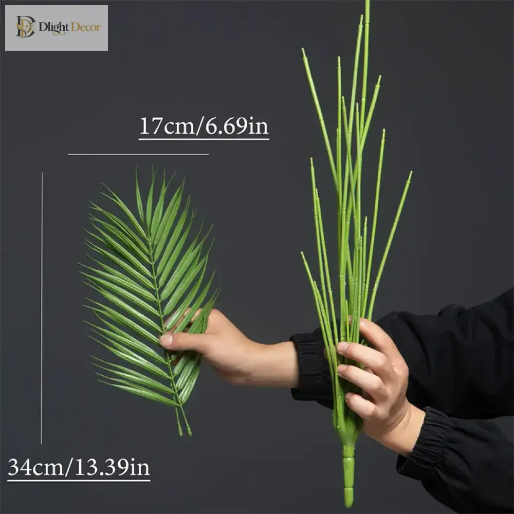 Dlight Decor 120cm Tall Palm Tree Branch with Coconut Leaves for Home and Office Decor