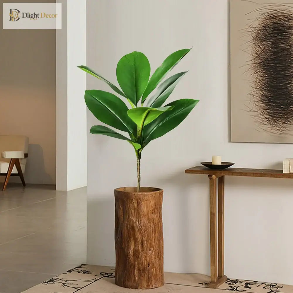 Dlight Decor 140cm Banyan Tree with Real Touch Fiddle Leaves for Home and Office Decor