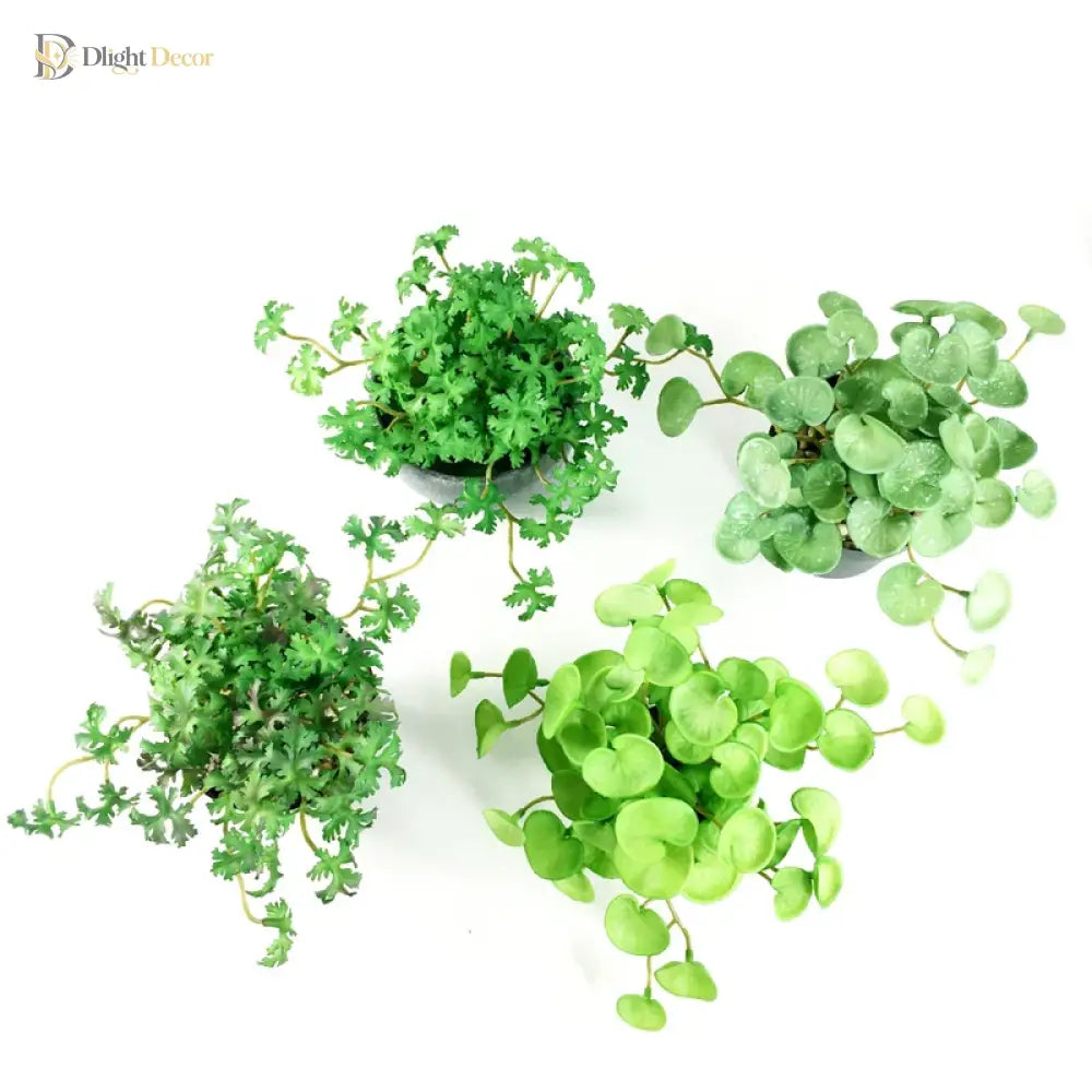 Dlight Decor 15cm Lucky Grass Foliage Bouquet for Home and Bonsai Decor