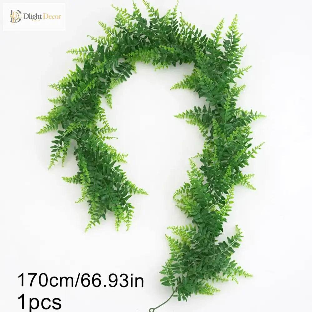 Dlight Decor 175cm Tropical Fern Vine Hanging Plant for Home and Garden Wall Decor