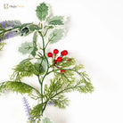 Dlight Decor 180cm Christmas Vine with Pine Leaves and Red Berries