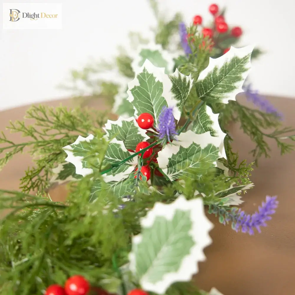 Dlight Decor 180cm Christmas Vine with Pine Leaves and Red Berries