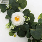 Dlight Decor 180cm Eucalyptus Vine with White Rose Garland