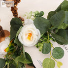 Dlight Decor 180cm Eucalyptus Vine with White Rose Garland