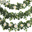 Dlight Decor 180cm Eucalyptus Vine with White Rose Garland