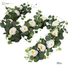 Dlight Decor 180cm Eucalyptus Vine with White Rose Garland