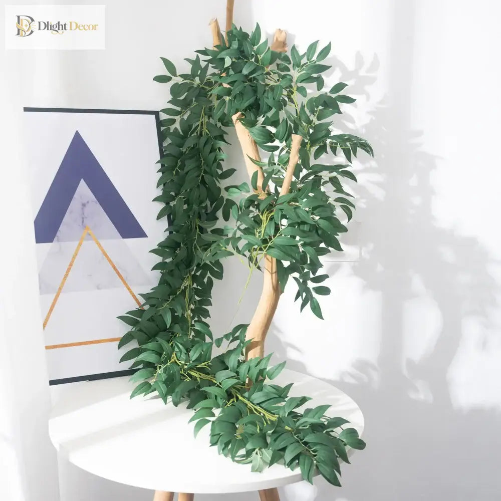 Dlight Decor 200cm Eucalyptus Vine with Willow Leaves for Hanging Decor
