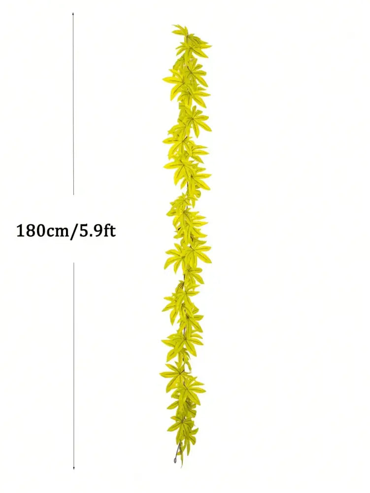 Dlight Decor 200cm Fall Maple Leaf Garland for Autumn and Halloween Decor 180cm Green