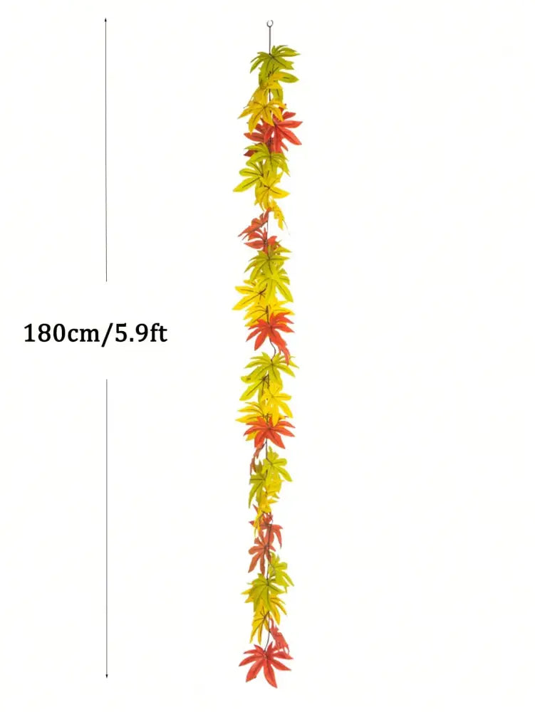 Dlight Decor 200cm Fall Maple Leaf Garland for Autumn and Halloween Decor 180cm Multicolor