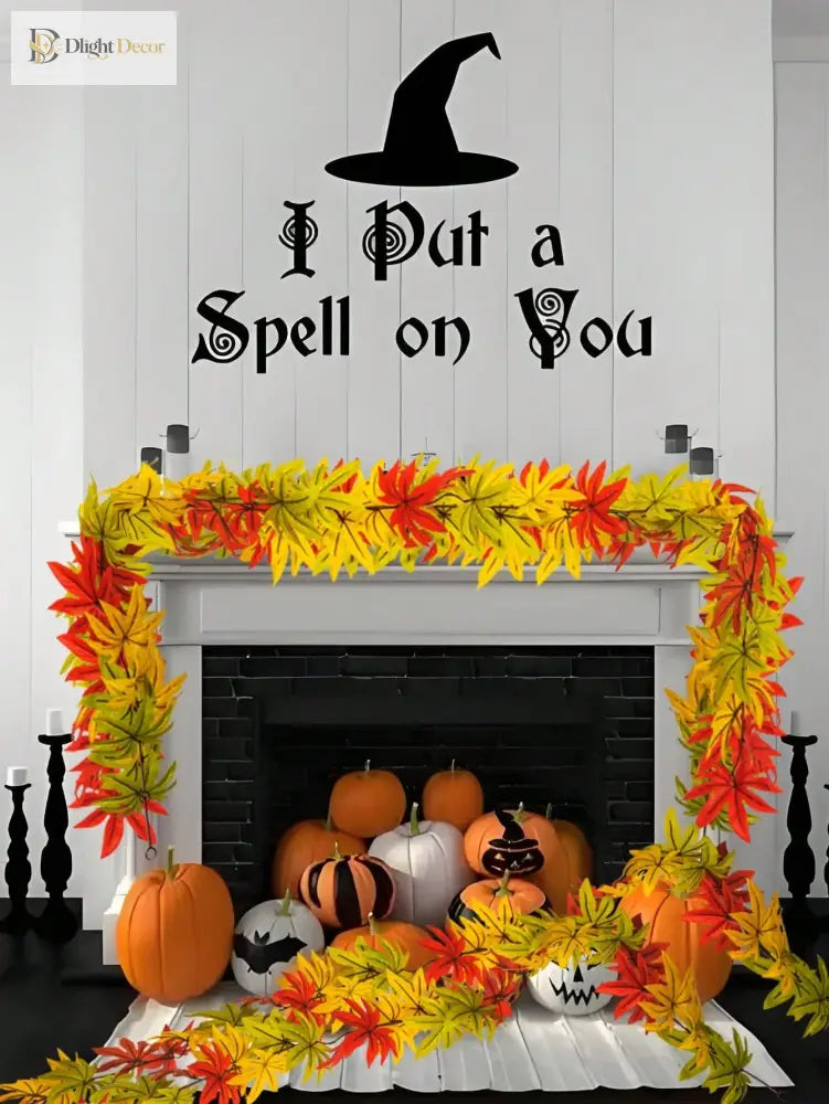 Dlight Decor 200cm Fall Maple Leaf Garland for Autumn and Halloween Decor