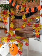 Dlight Decor 200cm Fall Maple Leaf Garland for Autumn and Halloween Decor