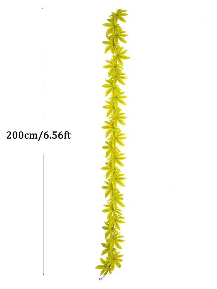 Dlight Decor 200cm Fall Maple Leaf Garland for Autumn and Halloween Decor 200cm Green