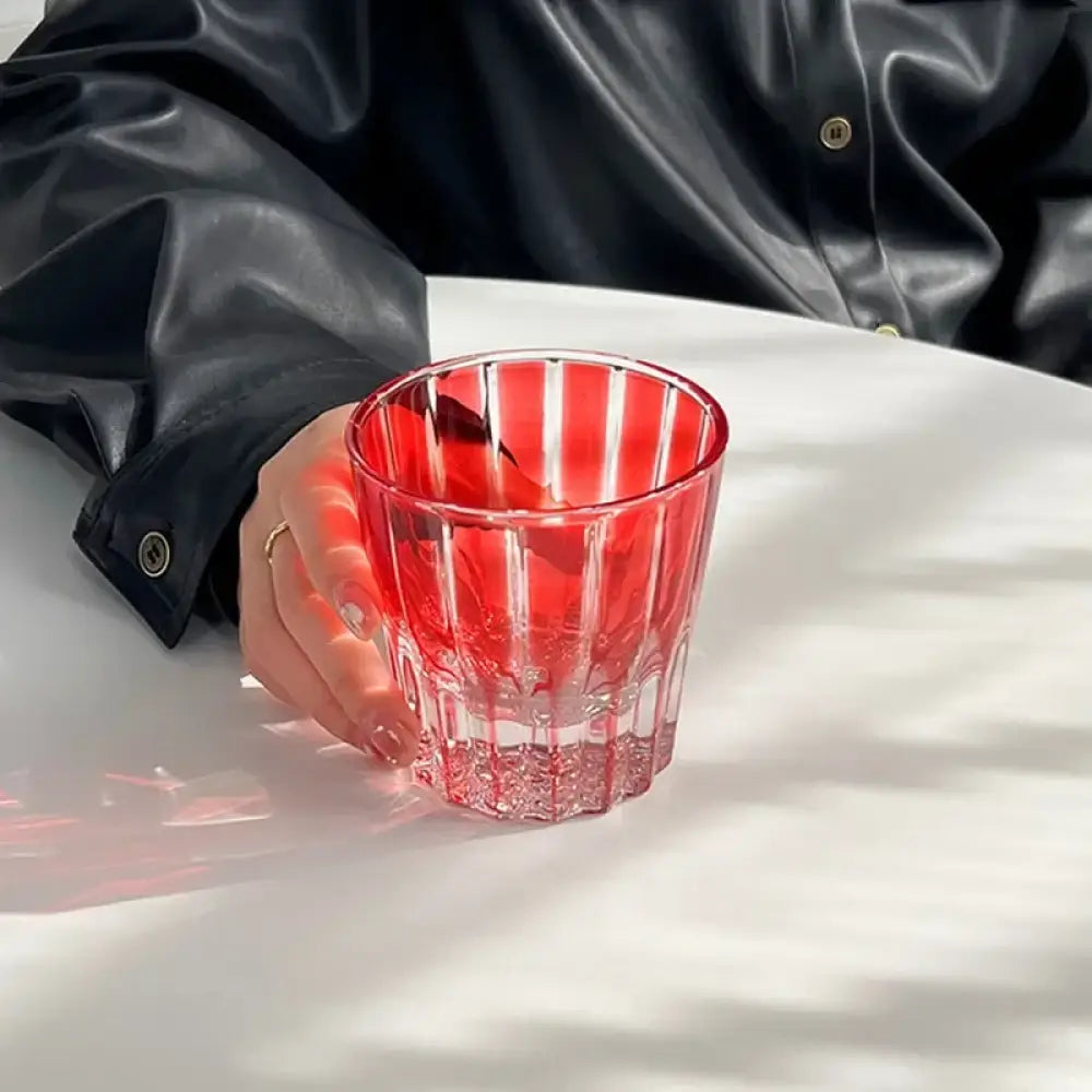 Dlight Decor 200ml Star Diamond Cut Crystal Whisky Glass red / 200ml