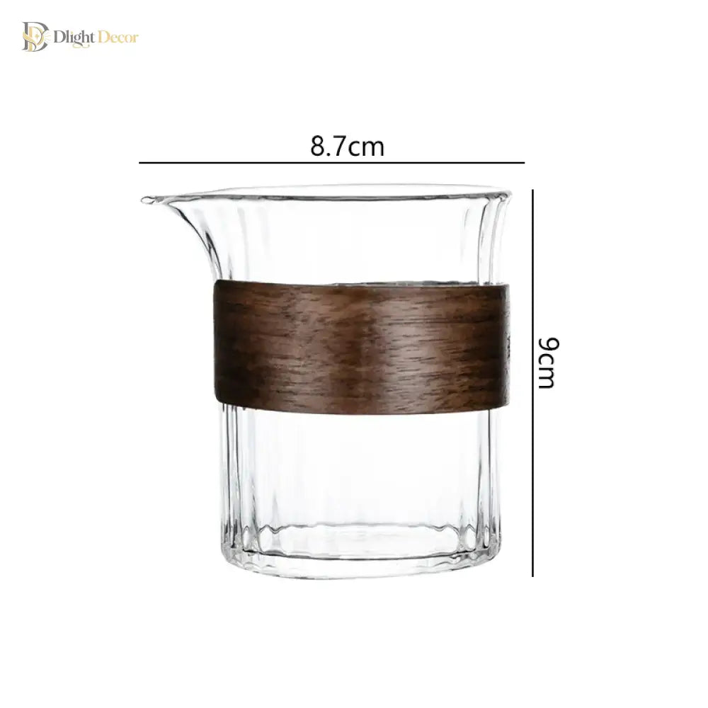 Dlight Decor 233ml Glass Tea Pot with Wood Ring Handle 233ml / 1pcs