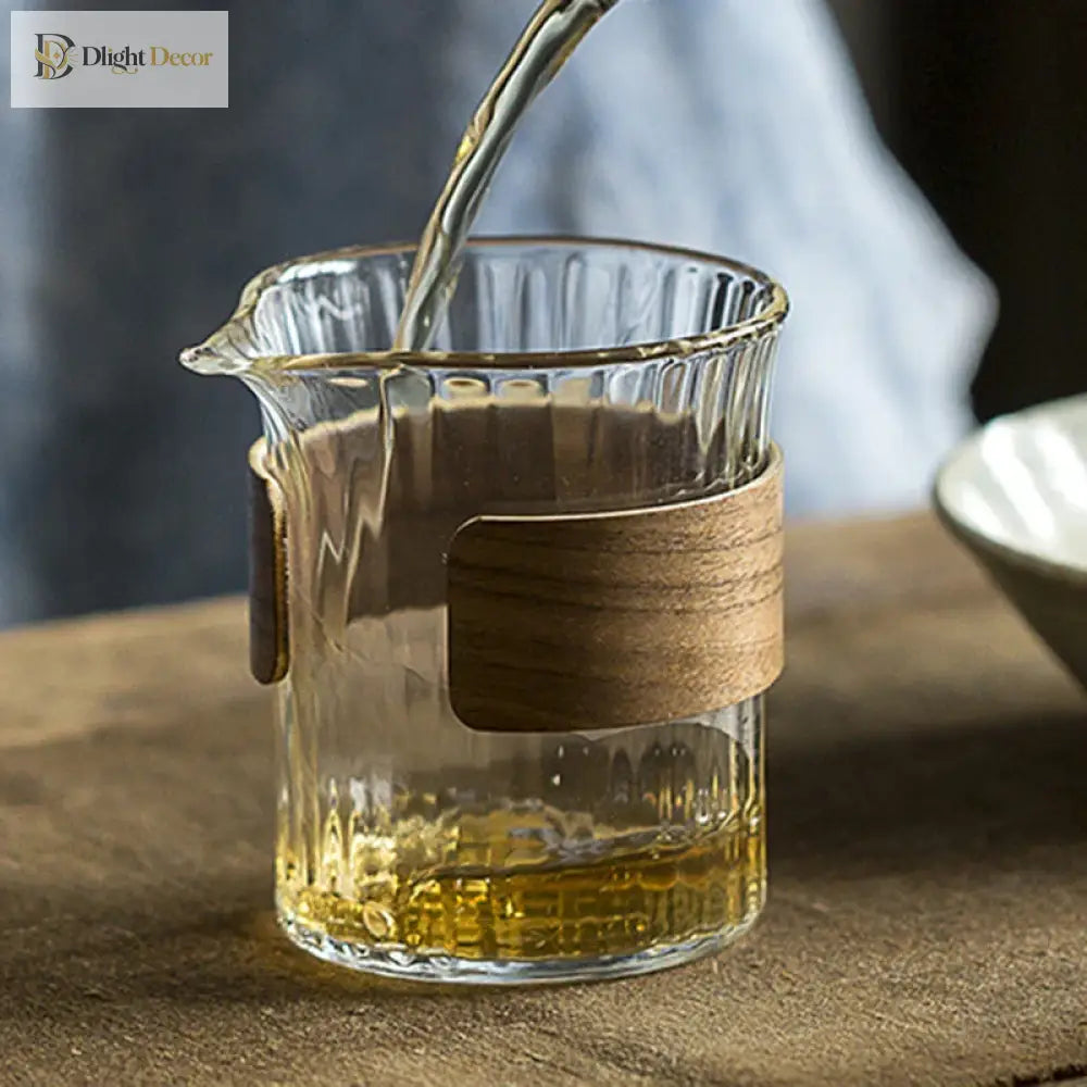 Dlight Decor 233ml Glass Tea Pot with Wood Ring Handle 233ml / 1pcs