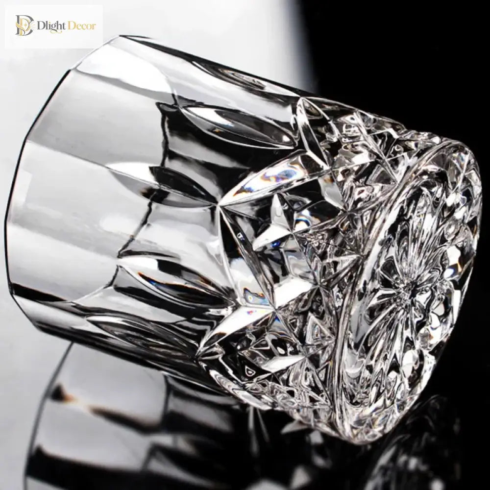 Dlight Decor 2pc 230ml Crystal Embossed Glass Cup Set – Whiskey Wine & Water 230ml / 2pcs