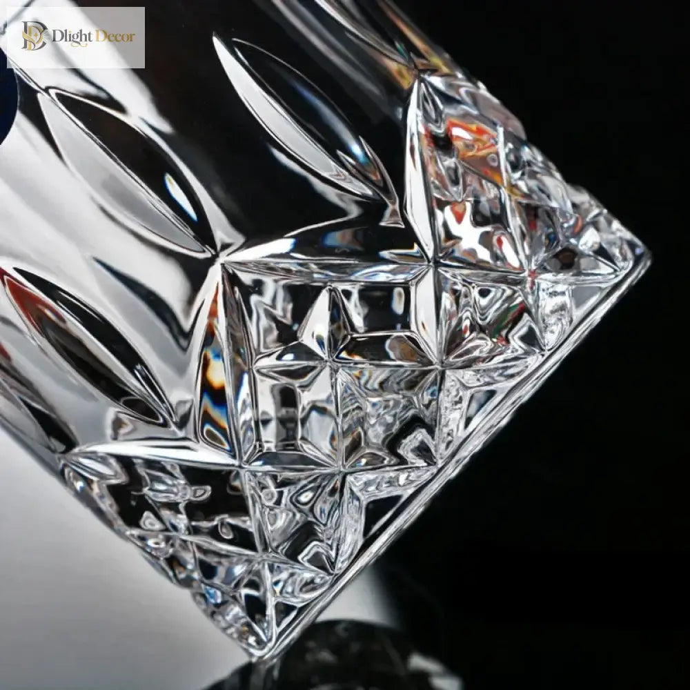 Dlight Decor 2pc 230ml Crystal Embossed Glass Cup Set – Whiskey Wine & Water 230ml / 2pcs