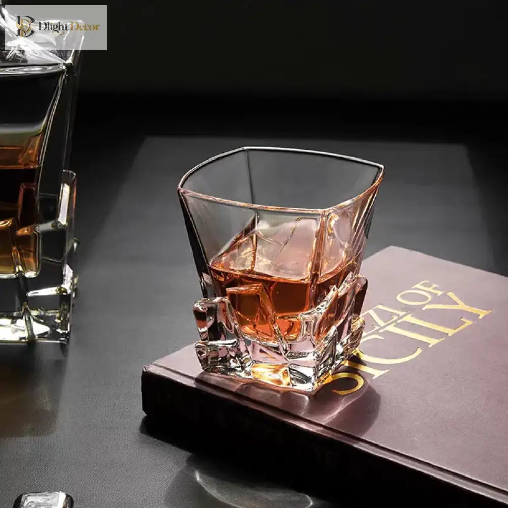 Dlight Decor 310ml Square Glass with Ice Cube Base 310ml / 1pcs Cocktail Glasses