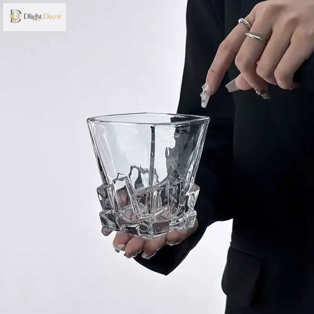 Dlight Decor 310ml Square Glass with Ice Cube Base 310ml / 1pcs Cocktail Glasses