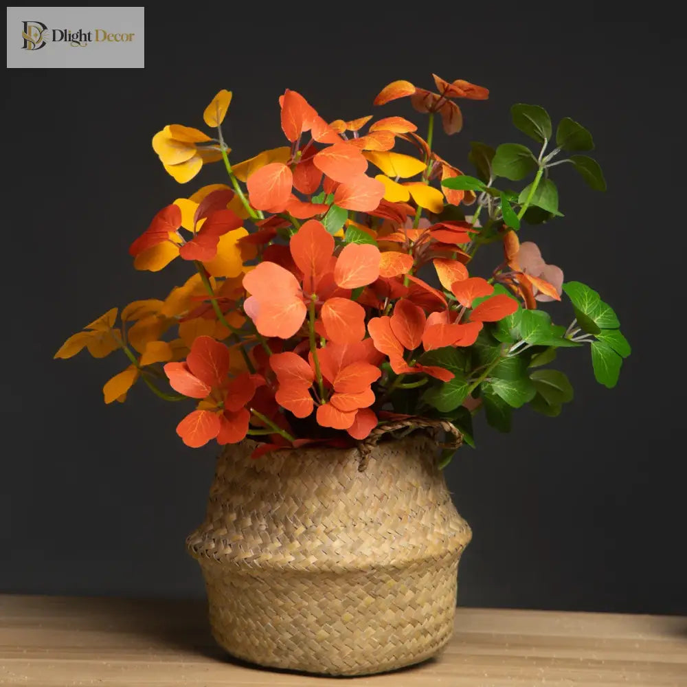 Dlight Decor 33cm Four Leaf Clover Plant with Bell Tree Leaves for Home and Party Decor