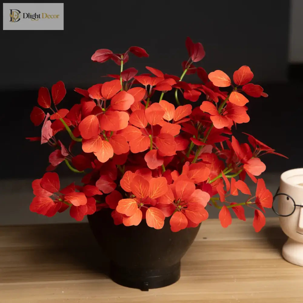 Dlight Decor 33cm Four Leaf Clover Plant with Bell Tree Leaves for Home and Party Decor