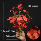 Dlight Decor 33cm Four Leaf Clover Plant with Bell Tree Leaves for Home and Party Decor Red