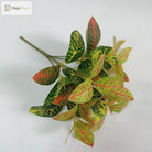 Dlight Decor 33cm Tropical Plant with Codiaeum and Scindapsus Leaves 33cm 32 Leaves