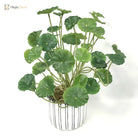 Dlight Decor 37cm Lotus Eucalyptus Leaf Plant with Copper Accents for Home and Office Decor 37cm 18Leaves