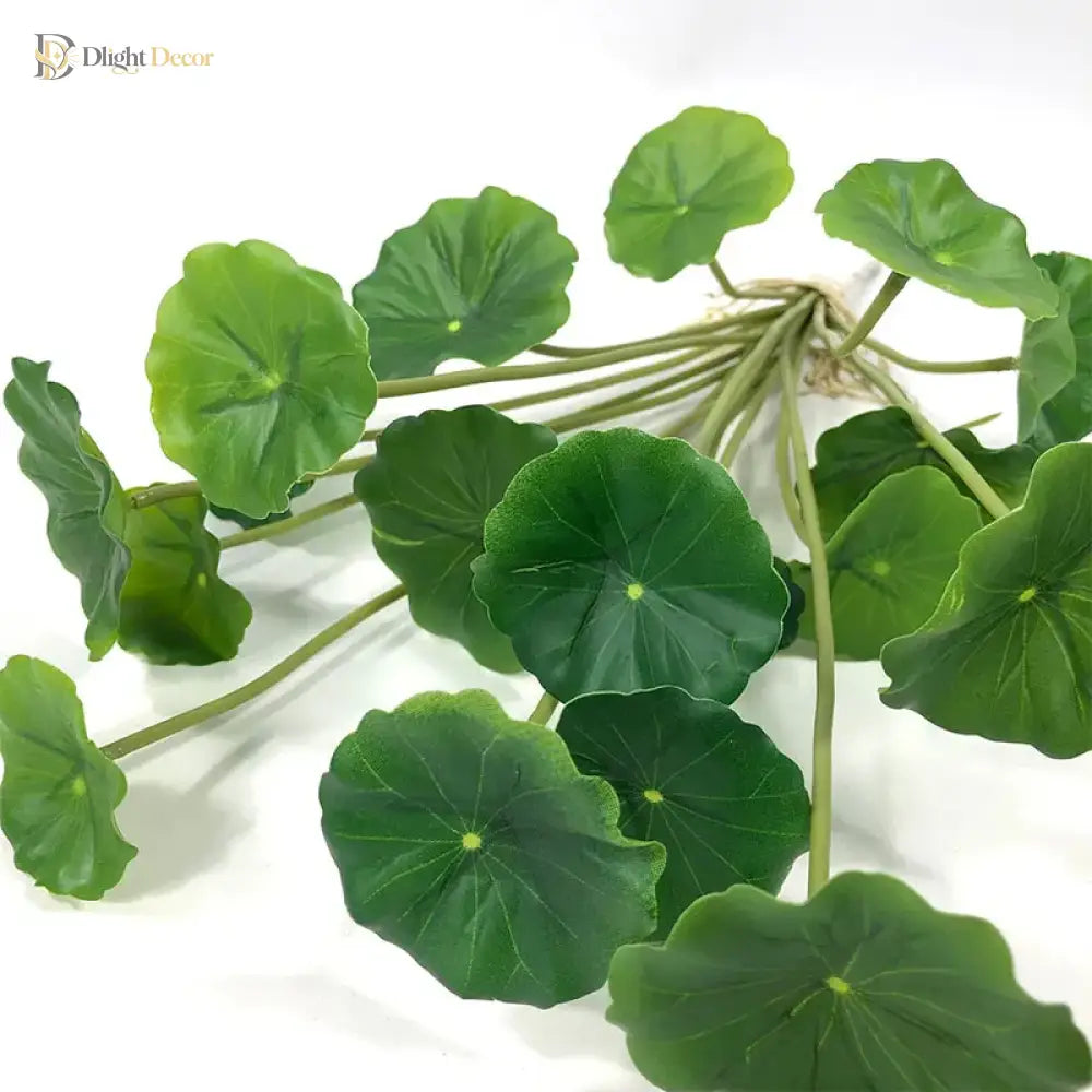 Dlight Decor 37cm Lotus Eucalyptus Leaf Plant with Copper Accents for Home and Office Decor 37cm 18Leaves