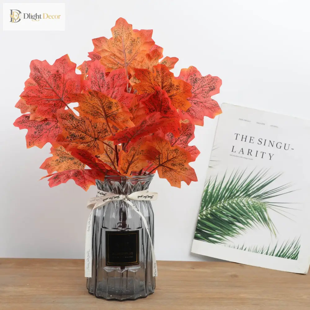 Dlight Decor 39cm Maple Leaf Branch for Autumn and Halloween Decor