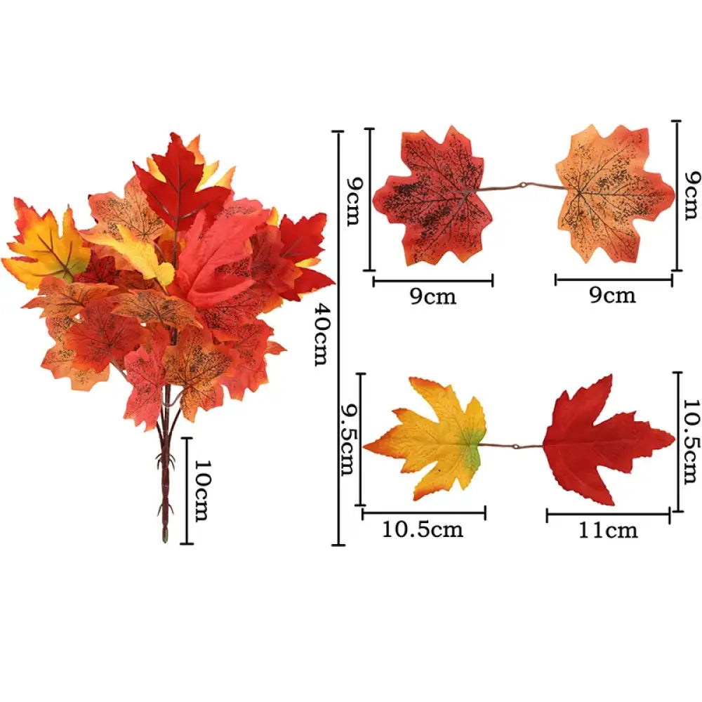 Dlight Decor 39cm Maple Leaf Branch for Autumn and Halloween Decor A
