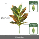 Dlight Decor 41cm Banyan Ficus Palm Branch with Codiaeum Leaves 24cm-16Leaves