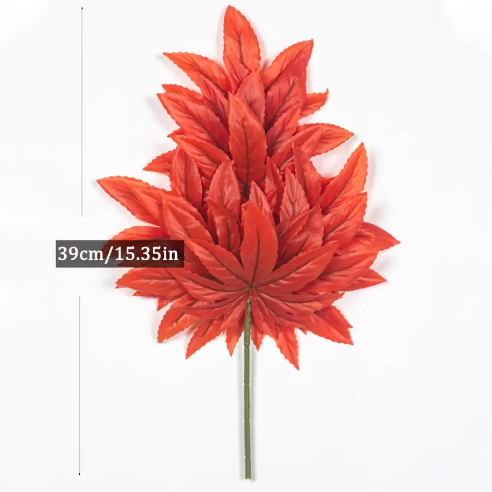 Dlight Decor 43cm Autumn Maple Leaf Branch for Fall Display 39cm Red