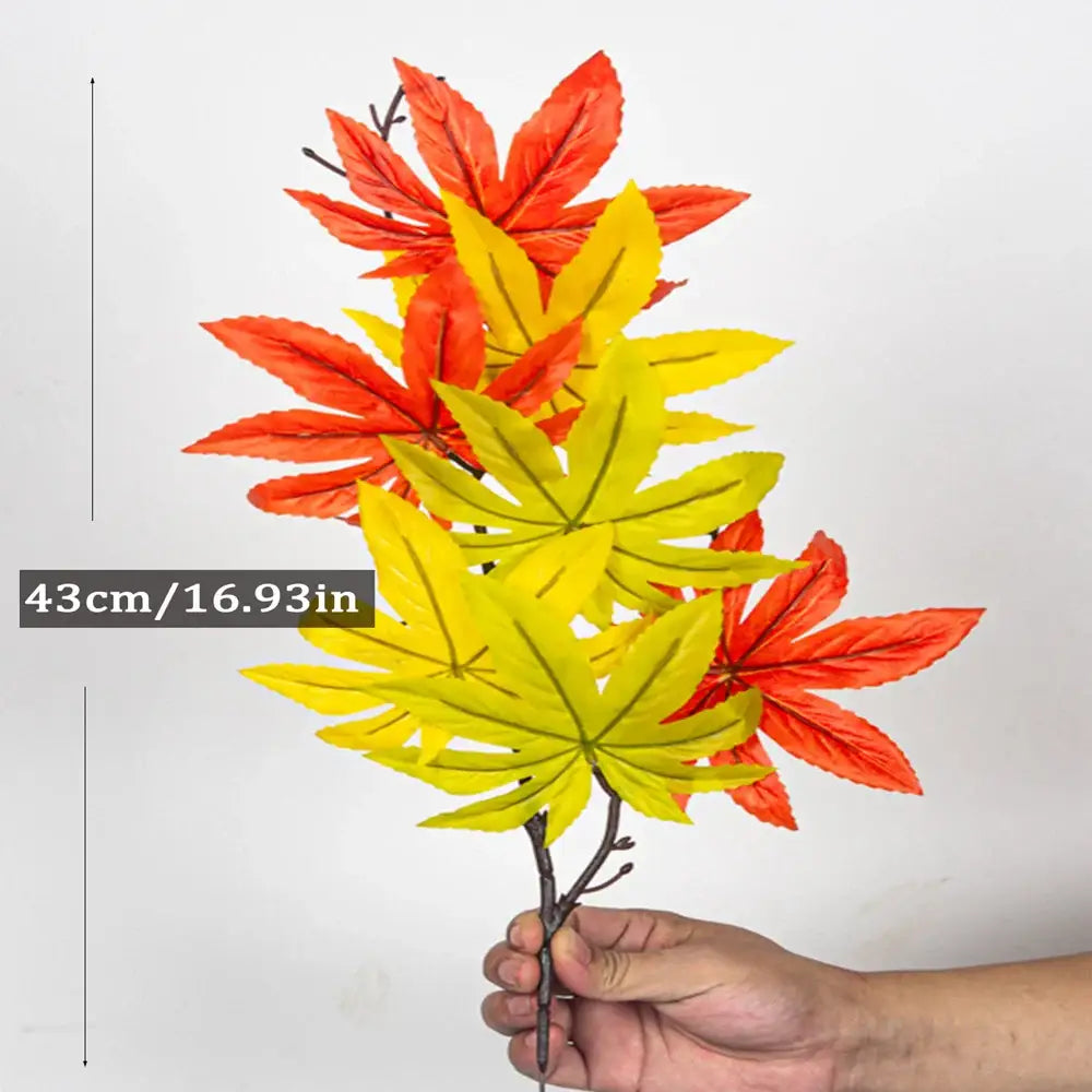 Dlight Decor 43cm Autumn Maple Leaf Branch for Fall Display 43cm Mix color