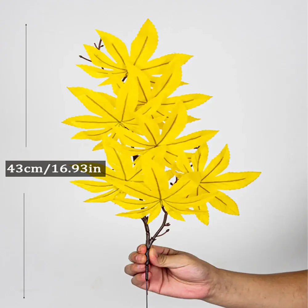 Dlight Decor 43cm Autumn Maple Leaf Branch for Fall Display 43cm Yellow