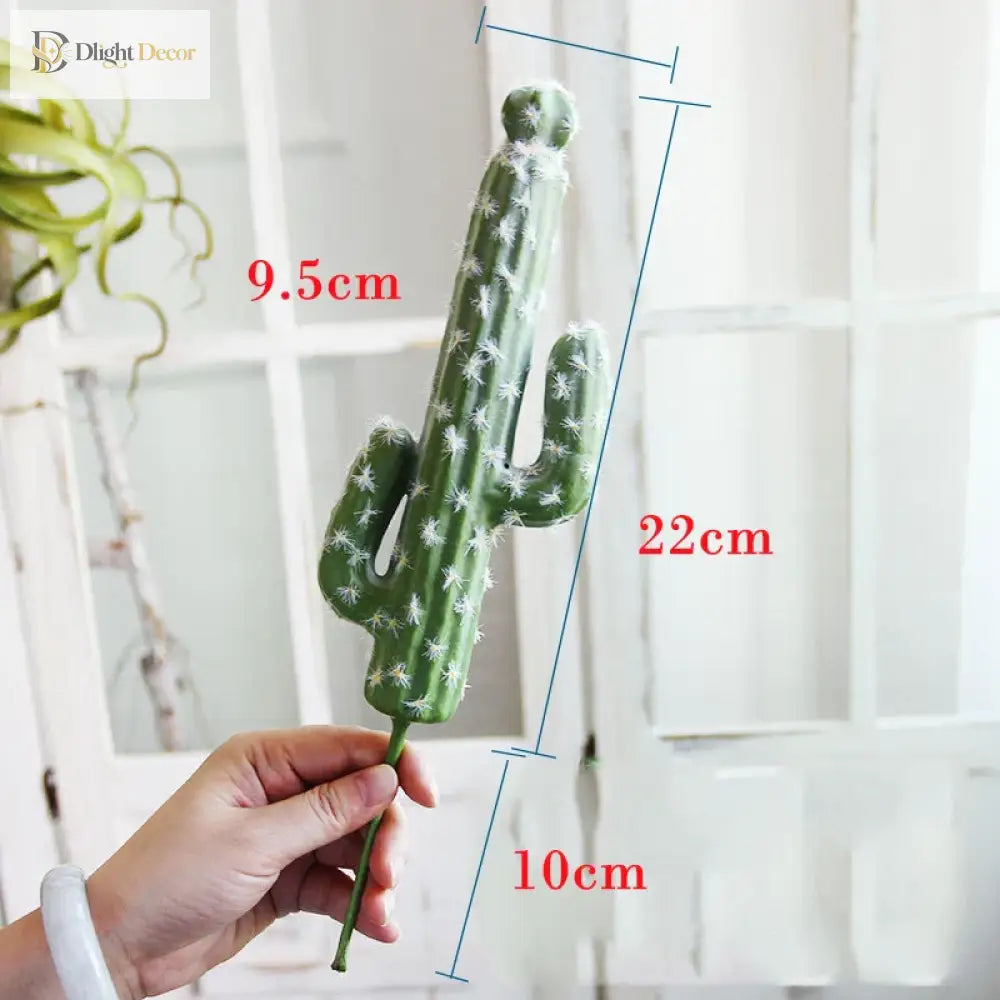 Dlight Decor 43cm Desert Cactus Plant with Foam Thorn Ball for Home and Garden Decor