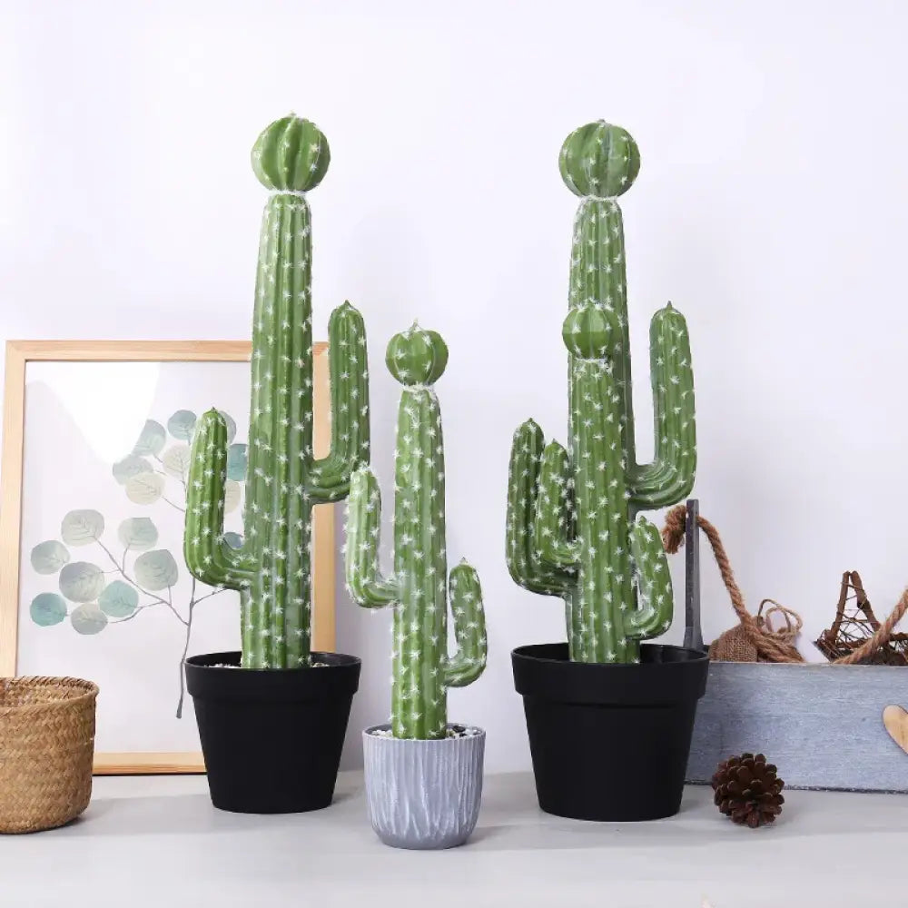 Dlight Decor 43cm Desert Cactus Plant with Foam Thorn Ball for Home and Garden Decor