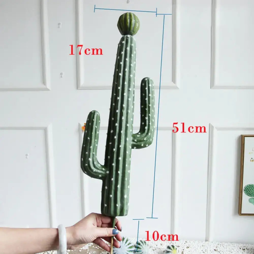 Dlight Decor 43cm Desert Cactus Plant with Foam Thorn Ball for Home and Garden Decor 60cm A