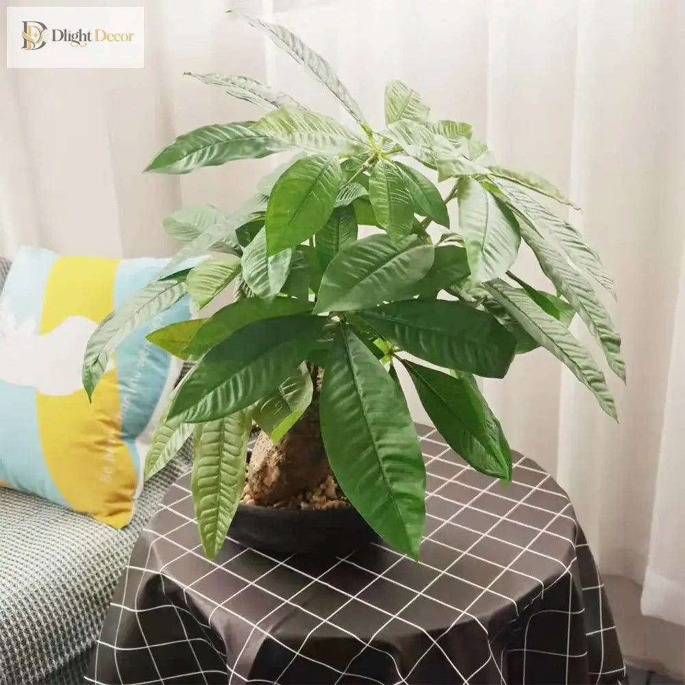 Dlight Decor 43cm Potted Monstera Money Tree for Home and Garden Decor 43cm