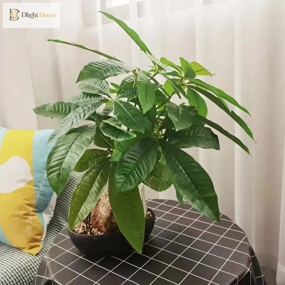 Dlight Decor 43cm Potted Monstera Money Tree for Home and Garden Decor 43cm