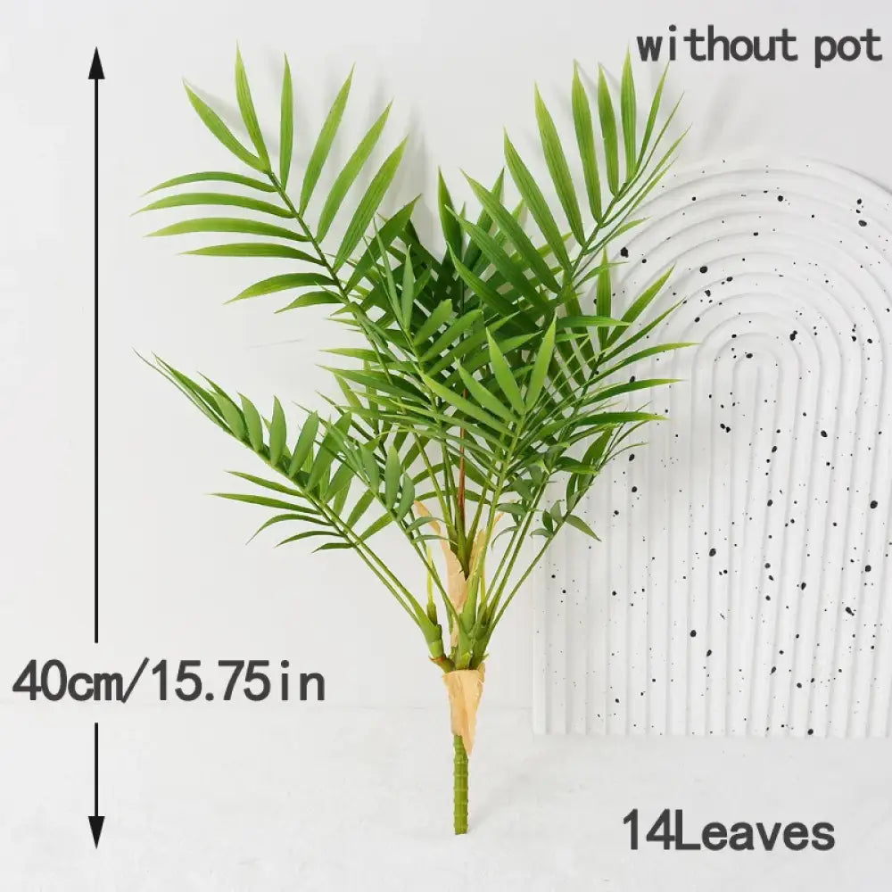 Dlight Decor 44cm Palm Plant Branch with Real Touch Monstera Leaves 40cm 14Leaves