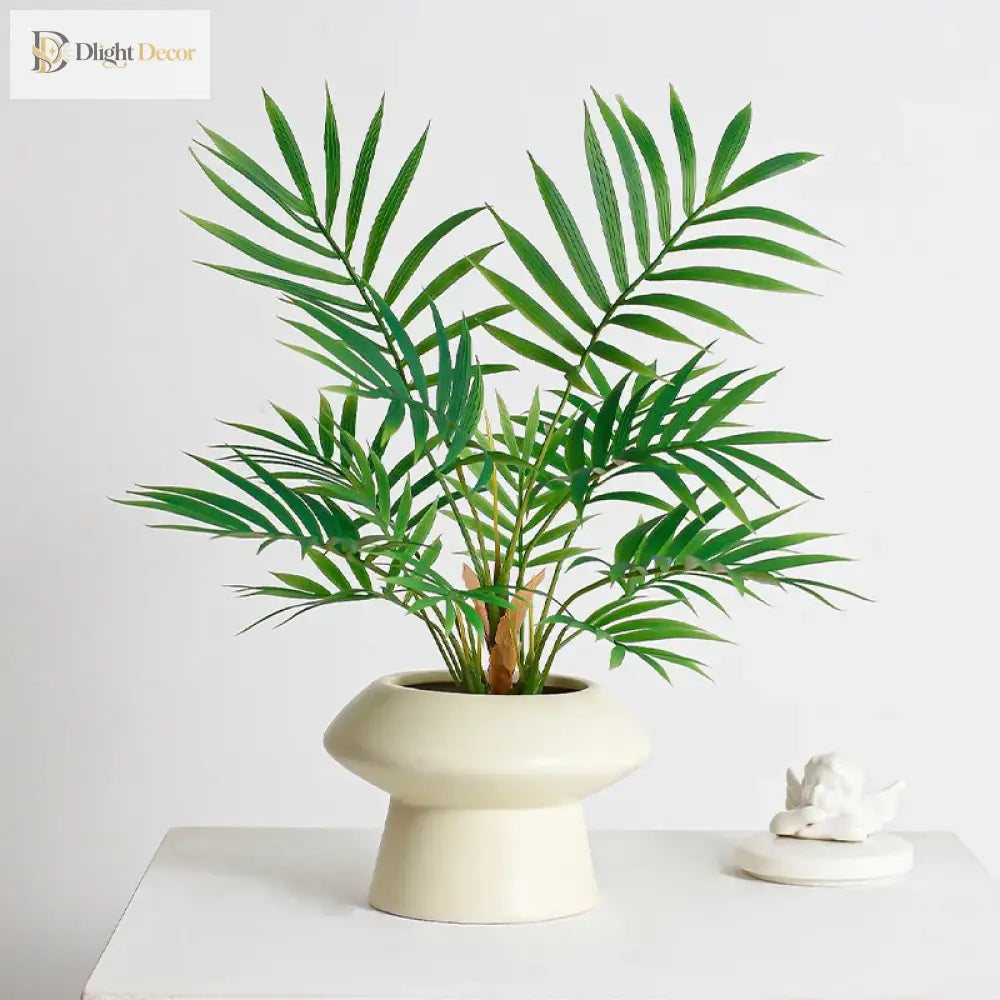 Dlight Decor 44cm Palm Plant Branch with Real Touch Monstera Leaves