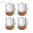 Dlight Decor 4pc Diamond Cut Glass Set 215ml Clear 215ml / 4pcs Cocktail Glasses