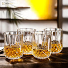 Dlight Decor 4pc Diamond Cut Glass Set 215ml Clear 215ml / 4pcs Cocktail Glasses